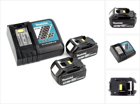 Makita Accu Starterset 18V DC18RC 2xBL1850B - DC18RCPT