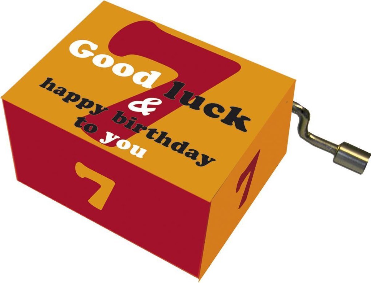 Fidrolin Muziekdoosje Good luck en geluksgetal met melodie Happy Birthday