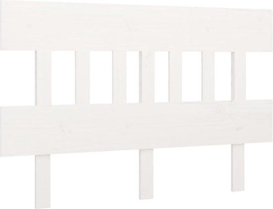 vidaXL Hoofdbord 123,5x3x81 cm massief grenenhout wit