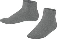 FALKE Family kort eenkleurig katoen sneakersokken enkelsokken kinderen grijs - maat 35-38