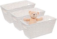 5Five Rieten opbergmand - 3x - gevlochten - wit