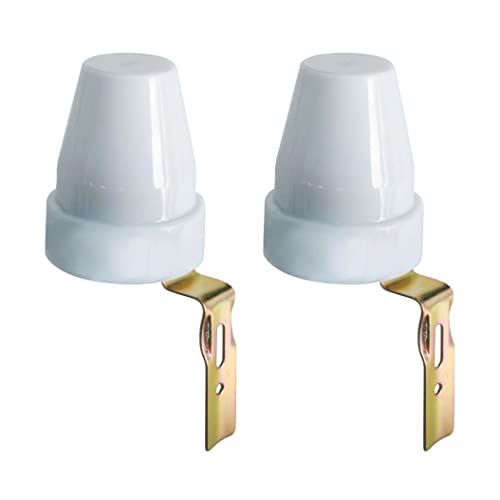 Electraline 8011439922834 schemerschakelaar voor buiten IP44, 2 stuks, wit