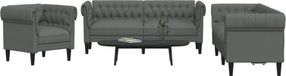 Maison Exclusive - Ensemble de canapés 3 pièces, tissu gris foncé