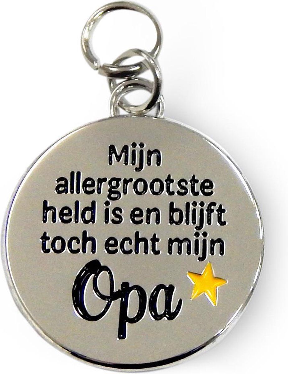 Charms for you Bedeltje - Allergrootste held mijn opa -