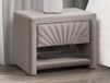 Vente-unique Set de 2 tables de chevet - 1 tiroir et 1 niche - Velours - Beige - ULAMI