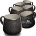 Moritz & Moritz SOLID UNI Koffiekopjes Set - 6 Stuks - Koffiebeker met Oor - Koffie Mok 400 ML - Grijs