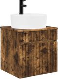 vidaXL Wandgemonteerde wastafelmeubel Gerookt eiken 49 x 44,5 x 65 cm