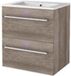 Basic Line Start 46 Badkamermeubelset - 60 x 46 cm - Met Grepen - 2 Lades - Keramische Wastafel - 1 Kraangat - Scotch Oak
