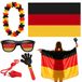 Ensemble de ventilateur, 5 pièces : drapeau, batteur, lunettes de soleil, guirlande, sifflet