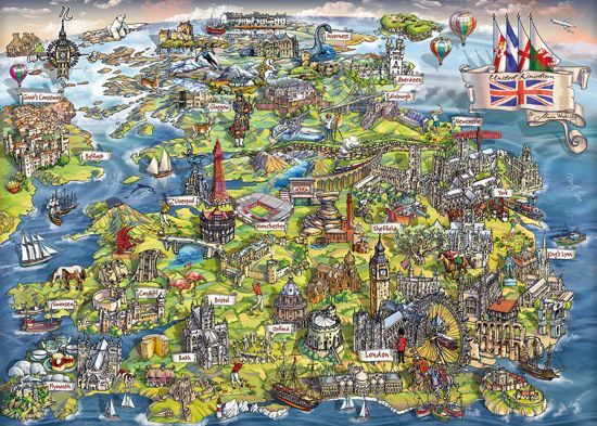 Gibsons Beautiful Britain 1000 stukjes - Puzzel