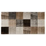 Baroni Home Laagpolig tapijt, handgevlochten, modern woonkamertapijt, 80 x 150 cm, grijs geruit