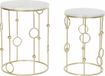 DKD Home Decor Set van 2 kleine tafels Gouden Metaal Wit Marmer