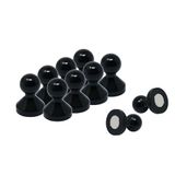 Magneet Expert Grote Zwarte Acryl Push Pin Magneet - 21mm dia x 26mm hoog (1 Pack van 10)