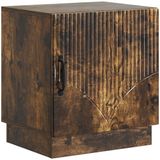 vidaXL Nachtkastje Gerookt eiken 43 x 34,5 x 47 cm Bewerkt hout