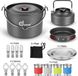 Wan GmbH set de cuisine de camping 22 pièces - Set de cuisine d'extérieur - Gris/Argent - Aluminium/Acier inoxydable