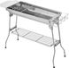 Happiq Barbecue au charbon de bois - BBQ rectangulaire - Inox - Argent