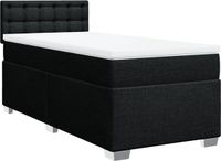 vidaXL Boxspring met matras, stof, zwart, 90x200 cm