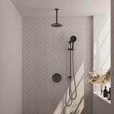 Brauer Gunmetal Edition Thermostatische Regendoucheset Inbouw - Hoofddouche 20 cm - 3 Weg - Handdouche Rond 3 Standen - Doucheslang - Geintegreerde Glijstang - Gunmetal