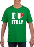 Bellatio Decorations I love Italy Groen supporter shirt kinderen - Italie shirt jongens en meisjes 134/140