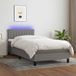 vidaXL Boxspringbed met matras en LED-verlichting, donkergrijs, 100x200 cm, stof
