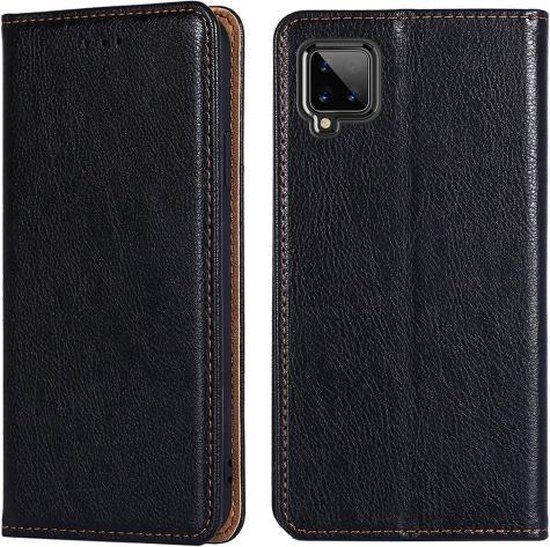 Samsung Galaxy A42 5G Case - PU Leather - Black - with Card Slot & Stand
