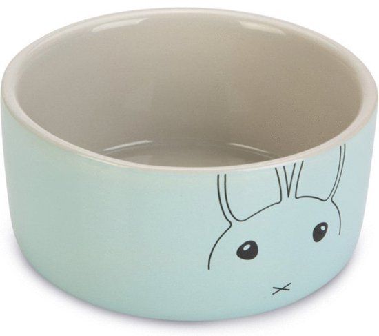 Beeztees Joela Voerbak Konijn - Keramiek - Ø12x5.5 cm - Mintgroen