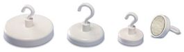 Magnetoplan Magnetische haak (Ø) 25 mm Rond, Met haak Wit 1 stuk(s) 52625