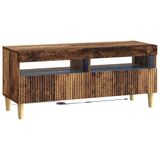 vidaXL LED tv-meubel ARNHEM 100 x 35 x 43 cm Oud hout Bewerkt hout