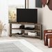 Étagère d'angle meuble TV - Moderne - 2 étagères - Chêne foncé - Pour TV jusqu'à 32 pouces