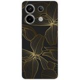 Xiaomi Bedrukt siliconen hoesje compatibel met Xiaomi Redmi Note 13 Pro 5G Golden flowers