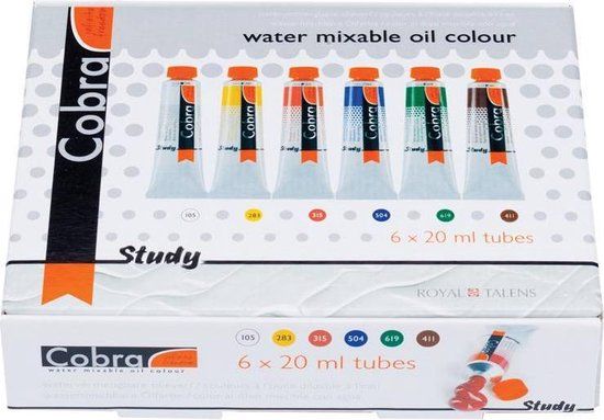 Cobra Study Olieverf Set - 6 x 20 ml - Assorti