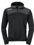Kempa Emotion 2.0 Hoody met 1-4 Rits Kind Zwart-Antraciet Maat 128