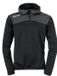 Kempa Emotion 2.0 Hoody met 1-4 Rits Kind Zwart-Antraciet Maat 128