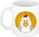 Kip mok - wit - keramiek - 300 ml - kinder beker