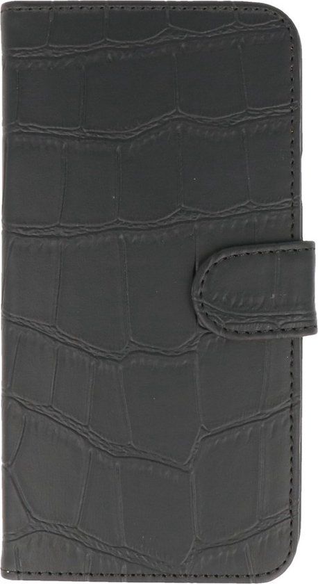 BAOHU Croco Bookstyle Hoesje voor HTC One M9 Plus - Zwart - Krokodillenprint