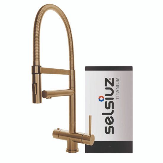 Selsiuz kranen Selsiuz XL Gold / Goud met TITANIUM Single boiler - Kokend-water-kraan - RVS