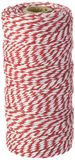 Mopec koord, 12 draden, gevlochten textiel, rood en wit, 4,5 x 4,5 x 10 cm