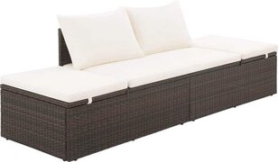 vidaXL Loungebed 195x60x60 cm poly rattan bruin