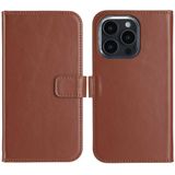 Selencia Echt Leren Bookcase Apple iPhone 16 Pro Max - Lichtbruin
