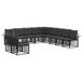 vidaXL - Extérieur - canapé - set - 11 - pièces - Noir - et - Gris Foncé - Polyester