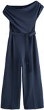 Next - Dames - Jumpsuit met ruches voor speciale gelegenheden, petite - Petite - Blauw