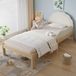 STILVORA Kinderbed 90x200 cm – Gestoffeerd Hoofdbord Met Zijrails – Stabiele Lattenbodem – Zonder Matras – Hout – Beige
