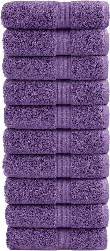 vidaXL Gastendoekjes SOLUND 10 stuks 600 g/m² 30x50 cm Paars Katoen