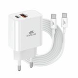Rivacase PS4102WD4 Oplader voor mobiele apparatuur, Smartphone, Wit, AC, Snel opladen, Binnen