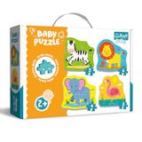 Trefl Puzzel, Dieren op safari, van 3 tot 6 elementen, 4 Sets, voor kinderen vanaf 2 jaar