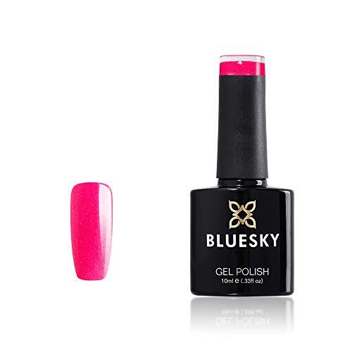 Blue Sky Christmas Glitter Gel Nail Polish, Tender Kiss Dc20, Bright Pink Glitter, 10 ml (Requires Drying Under UV LED Lamp)