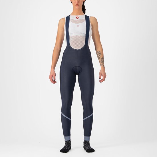 Castelli VELOCISSIMA DT lange fietsbroek SAVILE BLUE/SILVER-SILVER REFL - Vrouwen - maat S