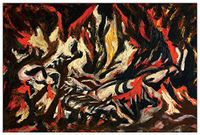 Artopweb TW21738 Pollock - The Flame decoratieve panelen, meerkleurig, 80x53 cm