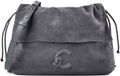 COCCINELLE Leren schoudertas Lidia Handbag Suede Leather / Smooth Leather Stove / Stove blauwgrijs