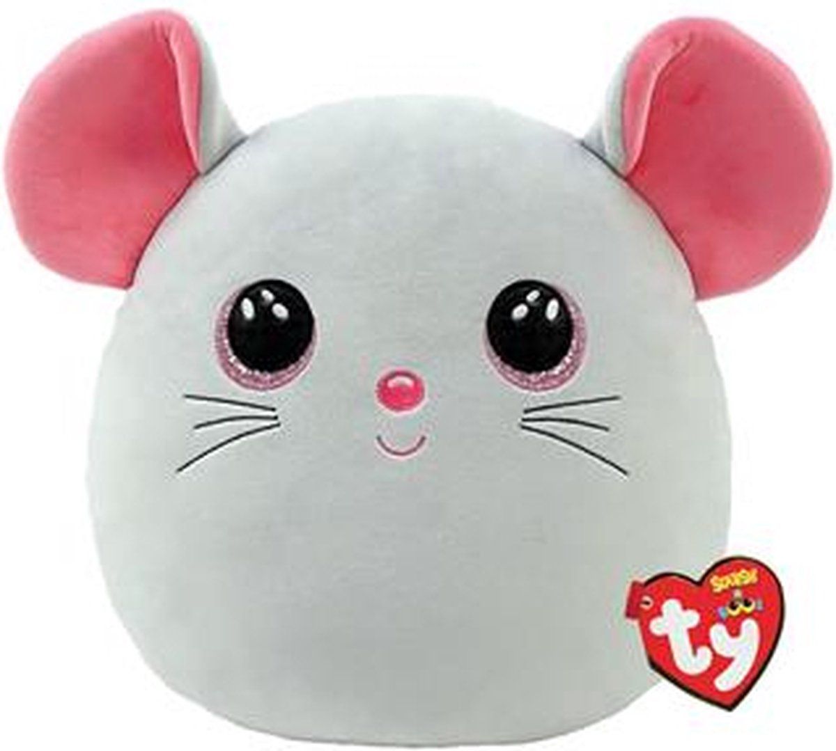 TY Squish a Boo Catnip Mouse - 20cm - Wit